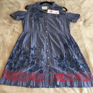 Johnny Was embroidered shirt dress